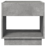 ZNTS Bedside Table with Infinity LED Concrete Grey 50x50x50 cm 3284087