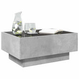 Coffee Table with LED Concrete Grey 70x50x30 cm Engineered Wood 847514