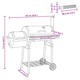 Outdoor Grill 103 x 60 x 113 cm Steel Black 3443037