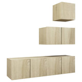 4 Piece TV Cabinet Set Sonoma Oak Engineered Wood 3079049