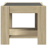 ZNTS Coffee Table with LED Sonoma Oak 53x53x45 cm Engineered Wood 847541