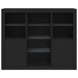 Sideboards with LED Lights 3 pcs Black Engineered Wood 3209122