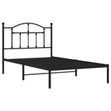 Metal Bed Frame without Mattress with Headboard Black 100x190cm 353433