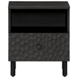 ZNTS Bedside Cabinets 2 pcs Black 40x33x46 cm Solid Wood Mango 356826