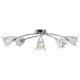 289236 Ceiling Lamp with Transparent Glass Shades for 5 E14 Bulbs Tulip
