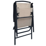 Chair Set of 2 Cream Textilene, Steel Standard Foldable Chair 47924