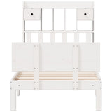 Bookcase Bed without Mattress White 90x190cm Solid Wood Pine 3322679