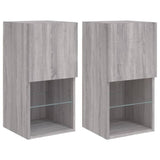 TV Cabinets with LED Lights 2 pcs Grey Sonoma 30.5x30x60 cm 836998