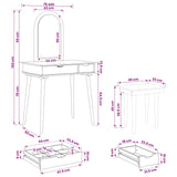 Dressing Table Set FAUSKE 3 pcs White 76 x 50 x 143 cm 3438587