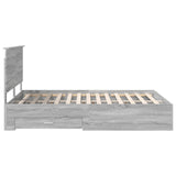 Bed Frame with Drawer Grey Sonoma 150 x 200 cm Engineered Wood 3411294