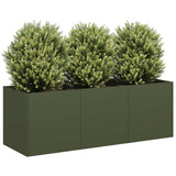 Planter Olive Green 120x40x40 cm Cold-rolled Steel 860678