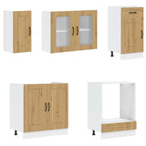 8 Piece Kitchen Cabinet Set Kalmar Artisan Oak Engineered Wood 3314800