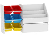 Toy Storage Unit, 3-Tier Toy Organiser Shelf with 6 Removable Storage Bins for Bedroom, Nursery, T3398P421976