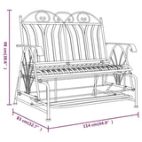 Glider Bench Black Steel Medium Glider Bench Rectangular 318833