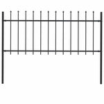 ZNTS Garden Fence with Spear Top Steel 1.8 m Black 144924