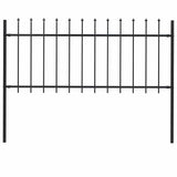 ZNTS Garden Fence with Spear Top Steel 1.8 m Black 144924