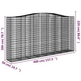 Arched Gabion Basket 400x50x200/220 cm Galvanised Iron 153420