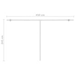 Freestanding Manual Retractable Awning 450x300 cm Blue/White 3069556