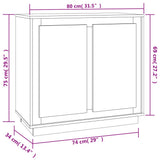 Sideboard White 80x34x75 cm Engineered Wood 819884