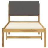 Bed Frame with Upholstered Headboard Whitewash and Light Grey 904354