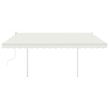 Manual Retractable Awning with Posts 4x3 m Cream 3069937