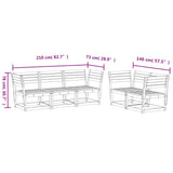 ZNTS 5 Piece Garden Sofa Set White Solid Wood Pine 3216996