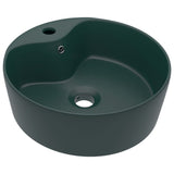 Luxury Wash Basin with Overflow Matt Dark Green 36x13 cm Ceramic 147036
