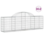 Arched Gabion Baskets 12 pcs 200x30x60/80 cm Galvanised Iron 3146078
