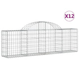 Arched Gabion Baskets 12 pcs 200x30x60/80 cm Galvanised Iron 3146078