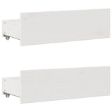Bed Frame without Mattress with Drawers White 160x200 cm Solid Wood Pine 3308799