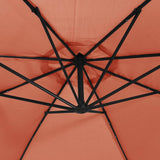 Cantilever Garden Parasol with LED Lights Terracotta 350 cm 313783