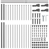 Garden Fence 3 pcs Grey 5.1 x 1.5 m Powder-coated Steel 3334052