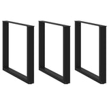 Dining Table Legs U-Shaped 3 pcs Black 90x cm Steel 4013208