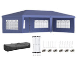 3 x 6m Pop Up Gazebo, Height Adjustable Marquee Party Tent with Sidewalls and Storage Bag, Blue T3398P319921