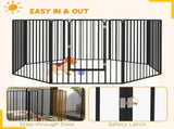 100cm 8 Panels Heavy Duty Dog Pen, Pet Playpen for Indoors, Outdoors, Small, Medium, Large Dogs T3398P349739