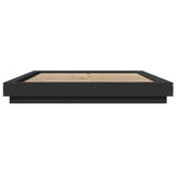 Bed Frame with LED Lights without Mattress Black 160x200cm 3281085