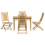 ZNTS 5 Piece Garden Dining Set Bamboo 3278521