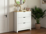 Slim Shoe Cabinet, Narrow Shoe Cupboard with 3 Flip Drawers, Adjustable Shelves for 18 Pairs of T3398P344125