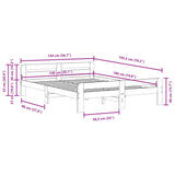 ZNTS Bed Frame without Mattress 140x190 cm Solid Wood Pine 855484