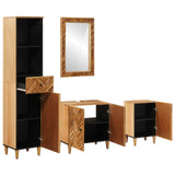 Bathroom Cabinet Set with Drawer 4 pcs Solid Mango Wood 3310179