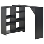 ZNTS Bar Table with Moveable Shelf Black 138x39x110 cm 280223