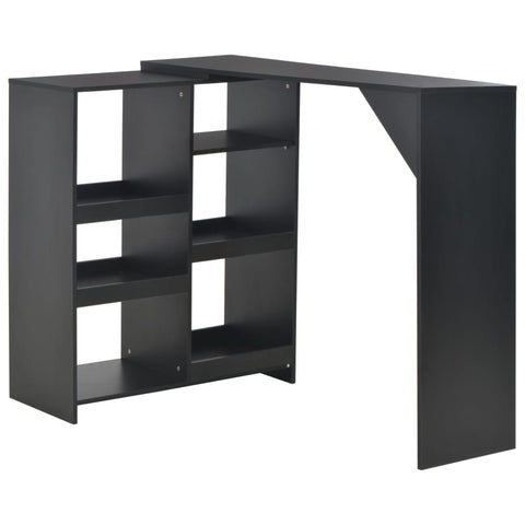 ZNTS Bar Table with Moveable Shelf Black 138x39x110 cm 280223