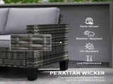 Two-Seater Rattan Outdoor Sofa - Dark Grey T3398P314763