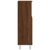 Bathroom Cabinet Brown Oak 30x30x100 cm Engineered Wood 831563