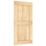 Sliding Door with Hardware Set 100x210 cm Solid Wood Pine 3332711