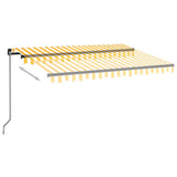Manual Retractable Awning 350x250 cm Yellow and White 3069078