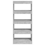 Book Cabinet/Room Divider Concrete Grey 60x30x135 cm Engineered Wood 811668