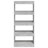 Book Cabinet/Room Divider Concrete Grey 60x30x135 cm Engineered Wood 811668