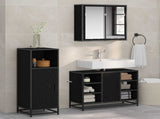 Bathroom Furniture Set 3 pcs Black Oak Engineered Wood 3402419