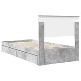 Storage Bed Concrete Grey 70 x 190 cm Engineered Wood 3408511